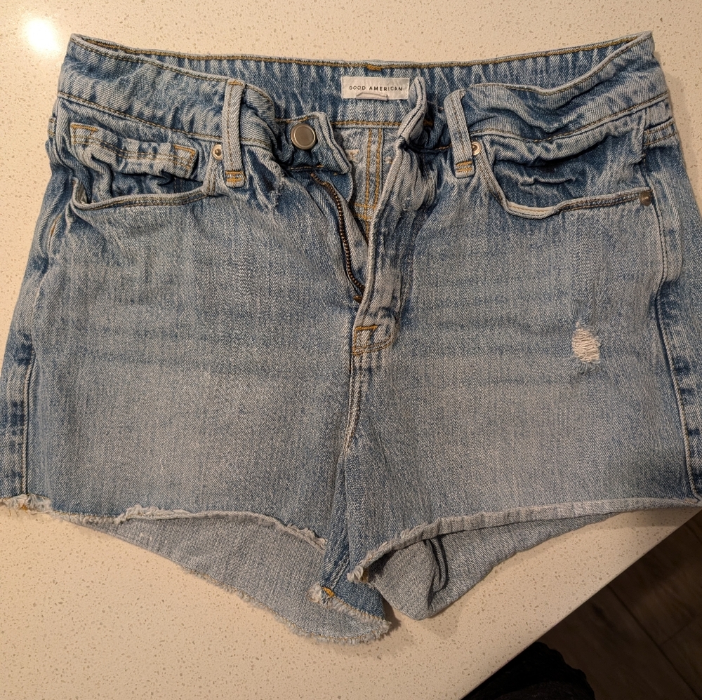 Good American  Light Wash Jean Shorts